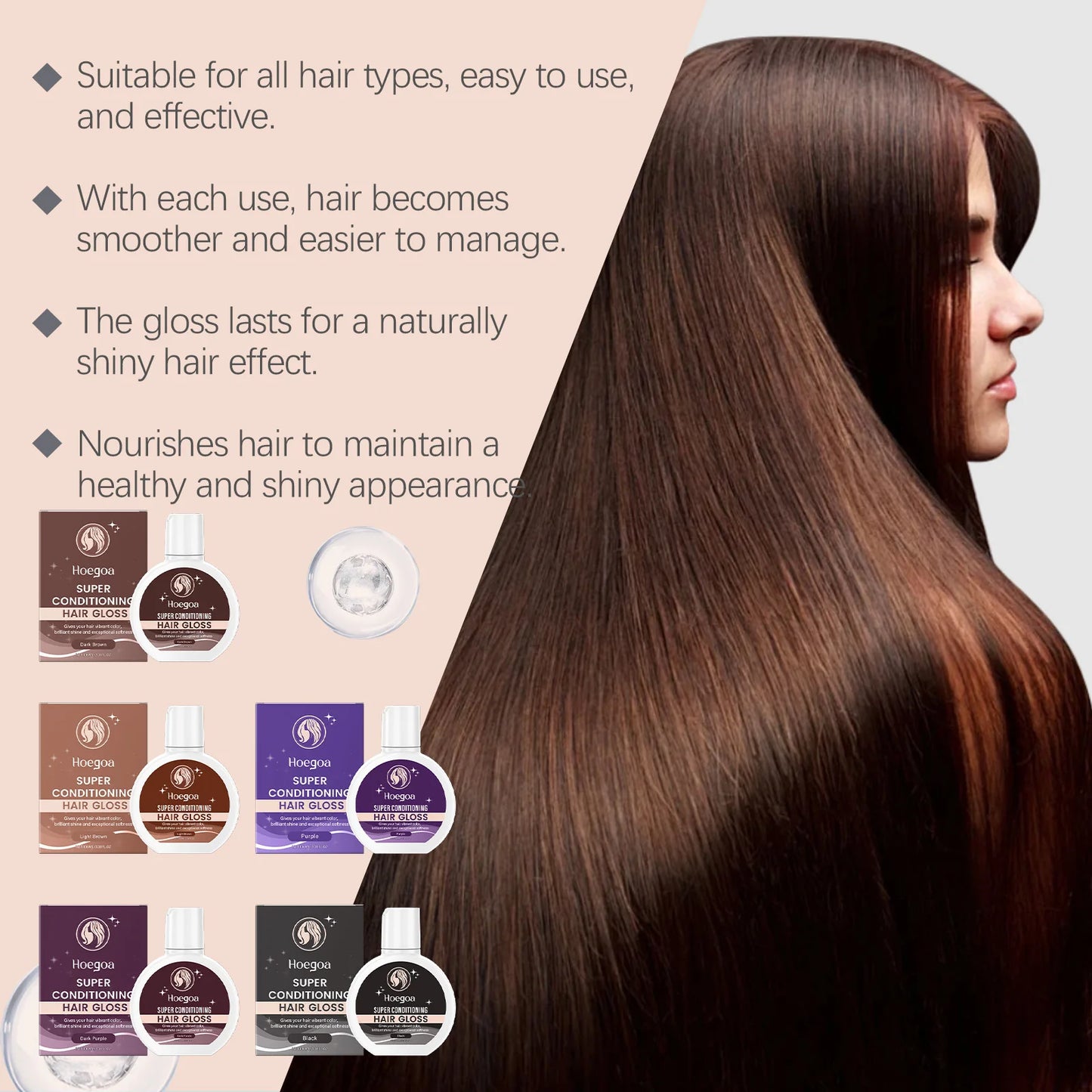 Super Hair Gloss Color Conditioning Enhance Color Boost Shine Deep Nourish Semi-Permanent Hair Color Conditioner For Brown Black