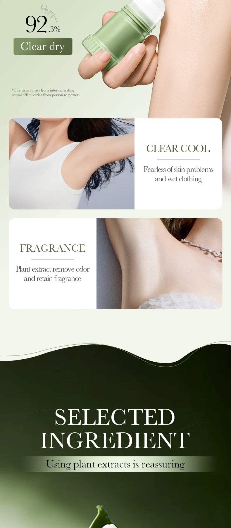 SADOER Fragrant Anti Odor Body Cream Roll-On Beads Anti Sweating Odorless Scenting Underarm Neck Deodorant Refreshing Creams