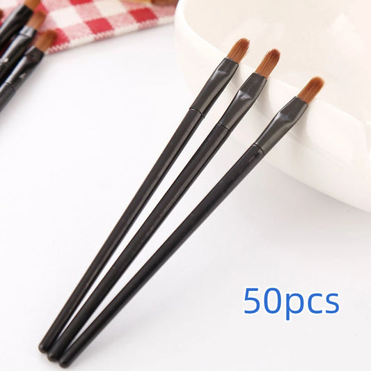 50Pcs Disposable Lip Brush Portable Gloss Cosmetic Applicator Professional Makeup Tool Wands Lip Liner Brush Eyeliner Brush