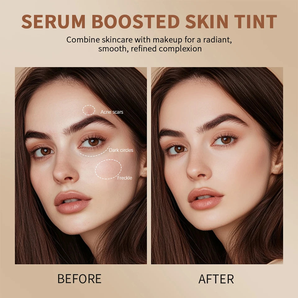 Lakerain Solid Tinted Moisturizing SerumB, Weightless, Breathable, Second-Skin Feel, eauty Balm Serum Boosted Skin Tint Makeup