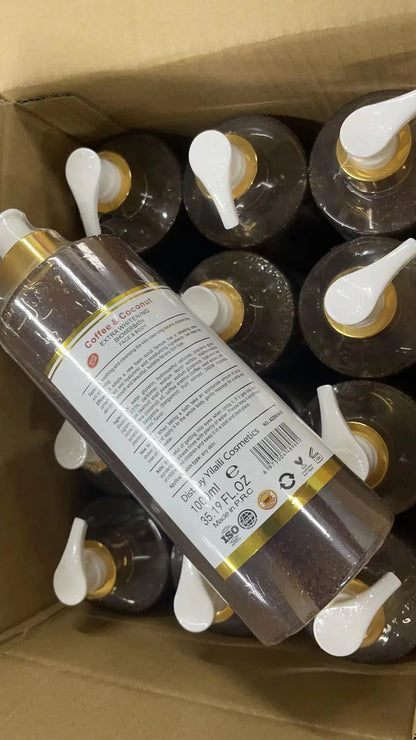 1000ml Scrub bath lotion silky smooth skin foam rich moisture skin toner brighten skin color anti-aging mild lasting fragrance