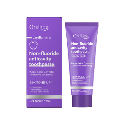 Teeth Restoration Mineral Powder Teeth Whitening Remove Stain Oral Clean Fresh Breath Improve Smell Purple Bleaching Toothpaste